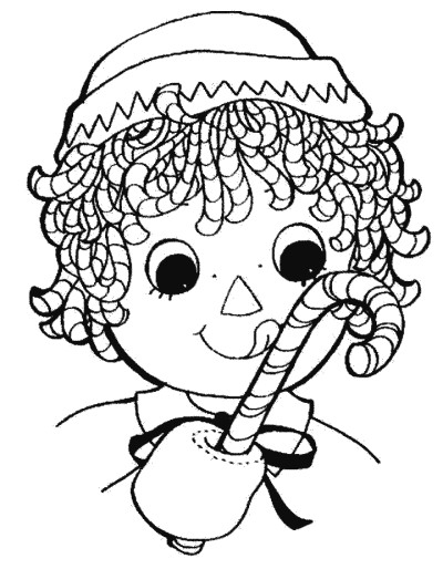 Christmas Raggedy Dolls  coloring page