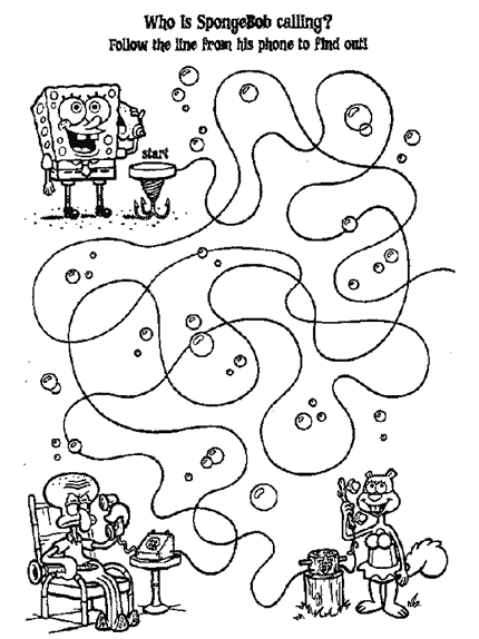 Spongebob Squarepants maze