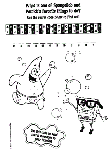 Spongebob Squarepants cryptogram