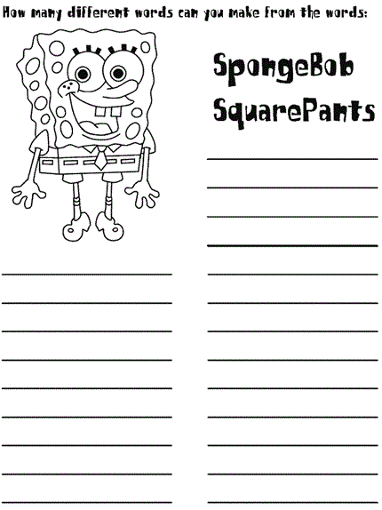Spongebob Squarepants anagram