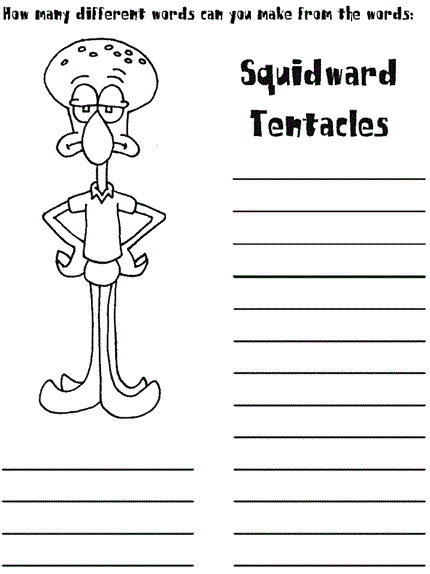 Squidward anagram word puzzle