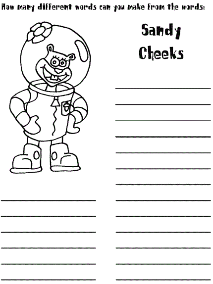 Sandy Cheeks anagram word puzzle