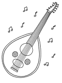 Oud instrument coloring page