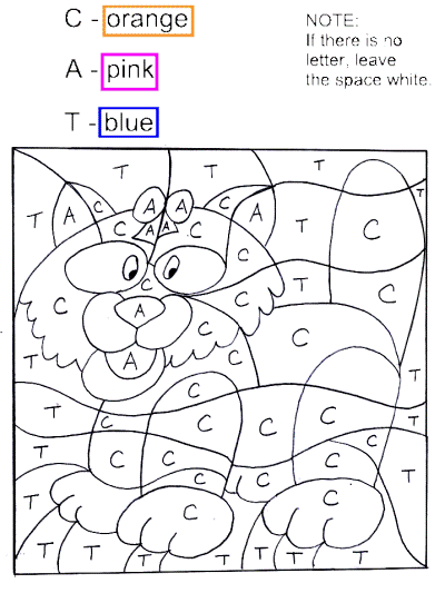 coloring page with numbers and colors