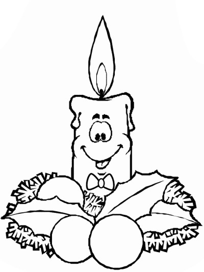Christmas candle coloring page