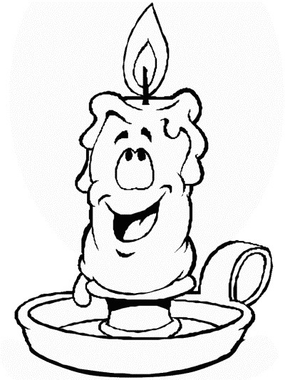 Christmas candle coloring page