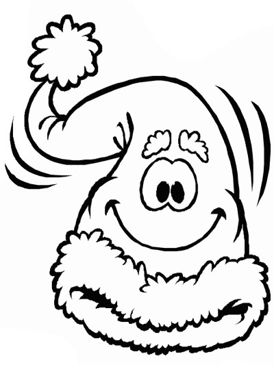 Christmas hat coloring page