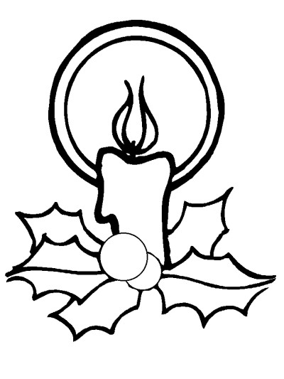 Christmas candle coloring page