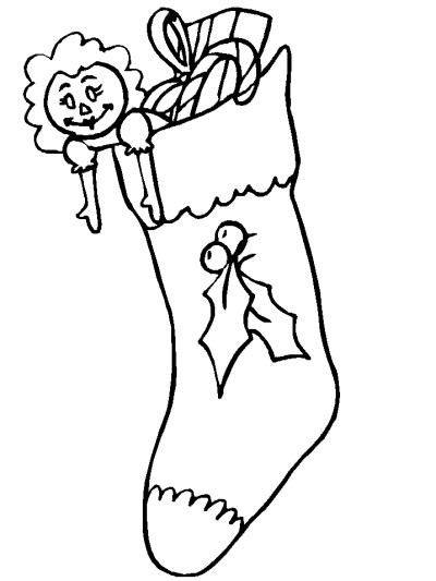 Christmas stocking coloring page