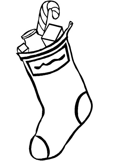 Christmas stocking coloring page