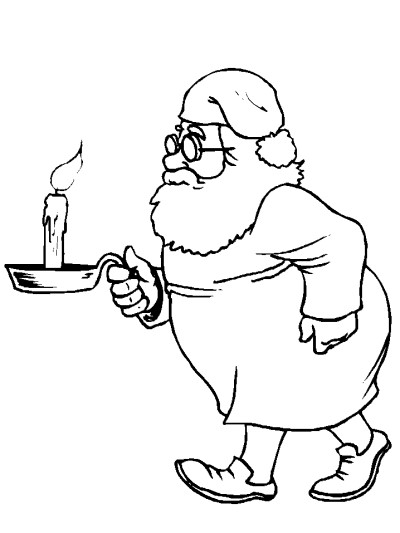 Santa Claus bedtime coloring page