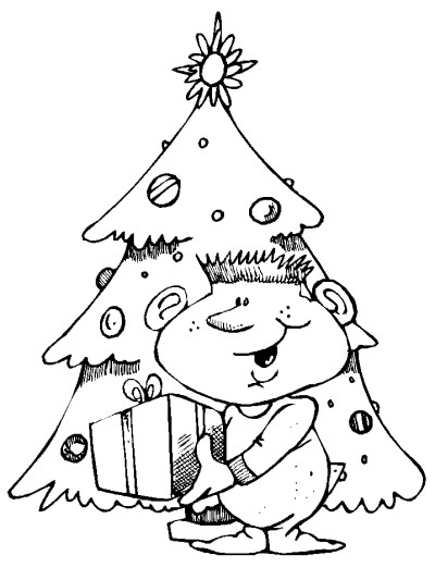 Christmas tree coloring page