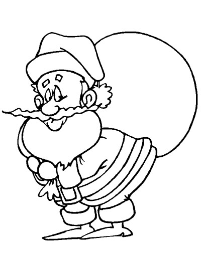 Santa Claus with sack coloring page