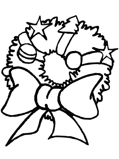 Christmas wreath coloring page