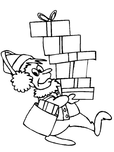 Christmas shopping coloring page