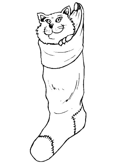 Christmas stocking coloring page