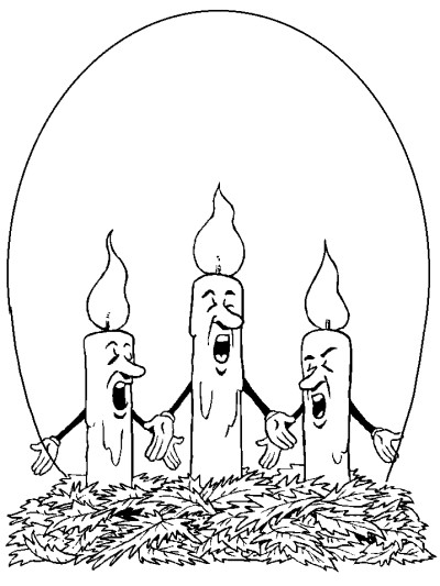 Christmas candles coloring page
