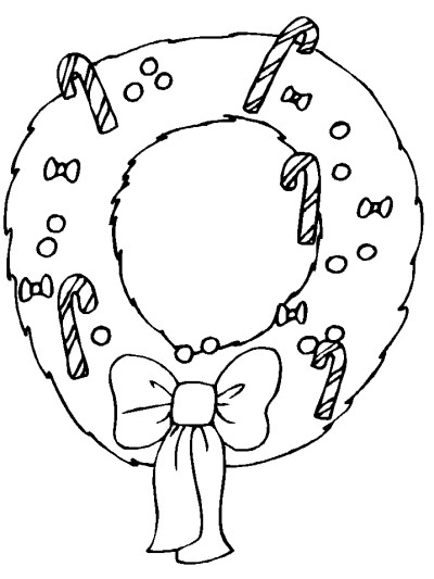 Christmas wreath coloring page