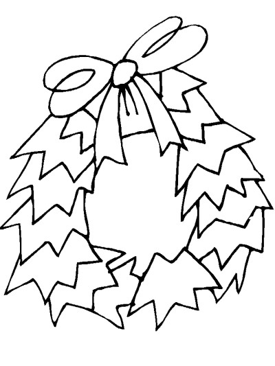 Christmas wreath coloring page