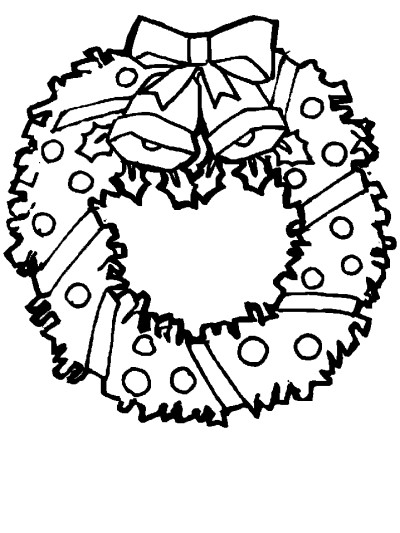 Christmas wreath coloring page