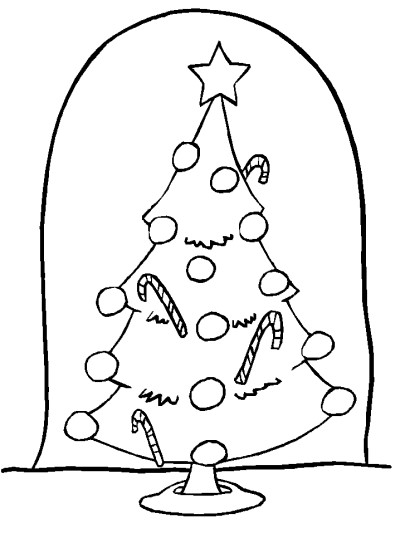 Christmas tree coloring page