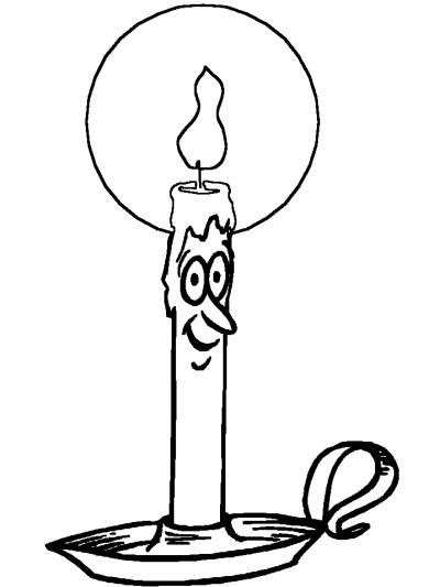 Christmas candle coloring page