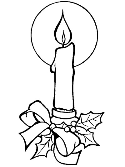 Christmas candle coloring page