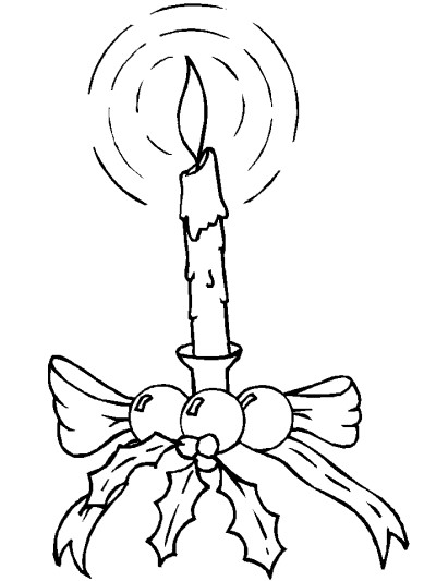 Christmas candle coloring page