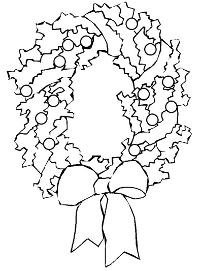 Christmas wreath coloring page