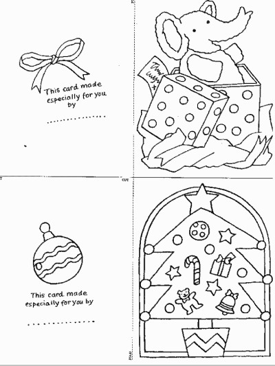 Christmas cards coloring page