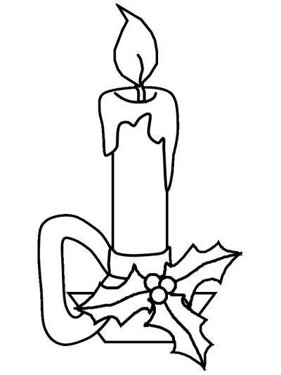 Christmas candle coloring page