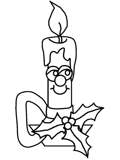 Christmas candle coloring page