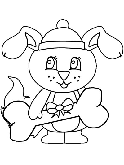 Christmas dog coloring page