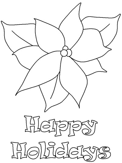 holiday poinsettia coloring page
