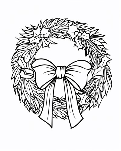 Christmas wreath coloring page