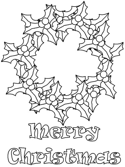 Christmas wreath coloring page