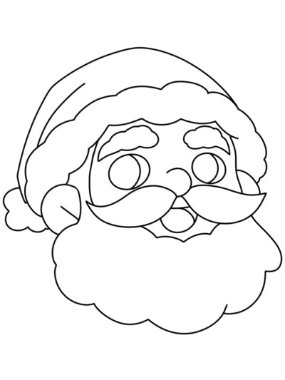 Santa face Christmas coloring page