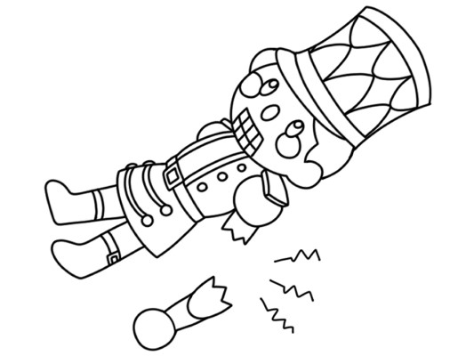 simple coloring page of a broken Nutcracker