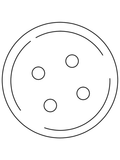 simple coloring page of a button