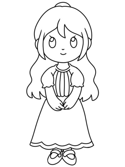 simple coloring page of Clara from the Nutcracker ballet