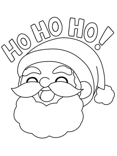 Santa laughing coloring page