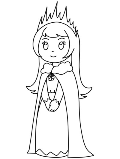 simple coloring page of the snow queen from the nutcracker ballet