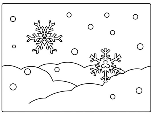simple coloring page of snow falling