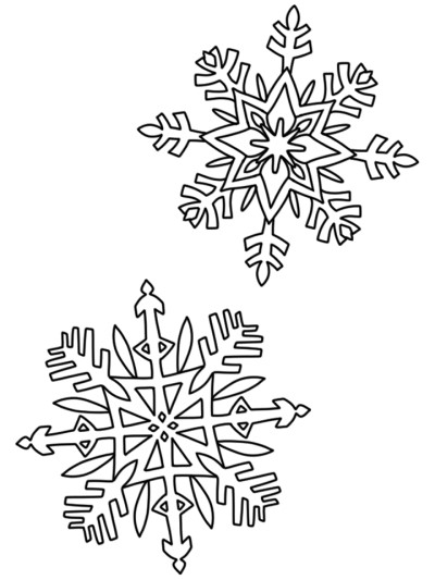 simple coloring page of snowflakes