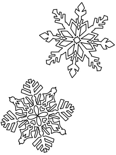 simple coloring page of snowflakes