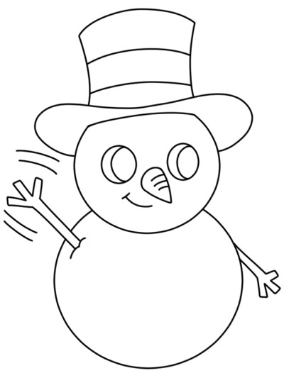 coloring page of Frosty the Snowman waving