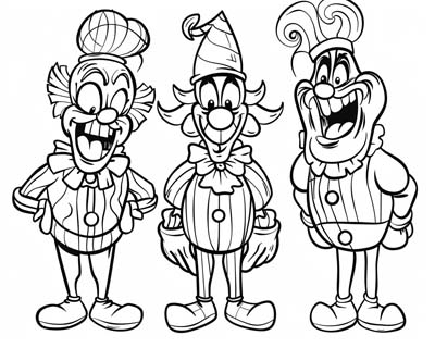clown coloring page