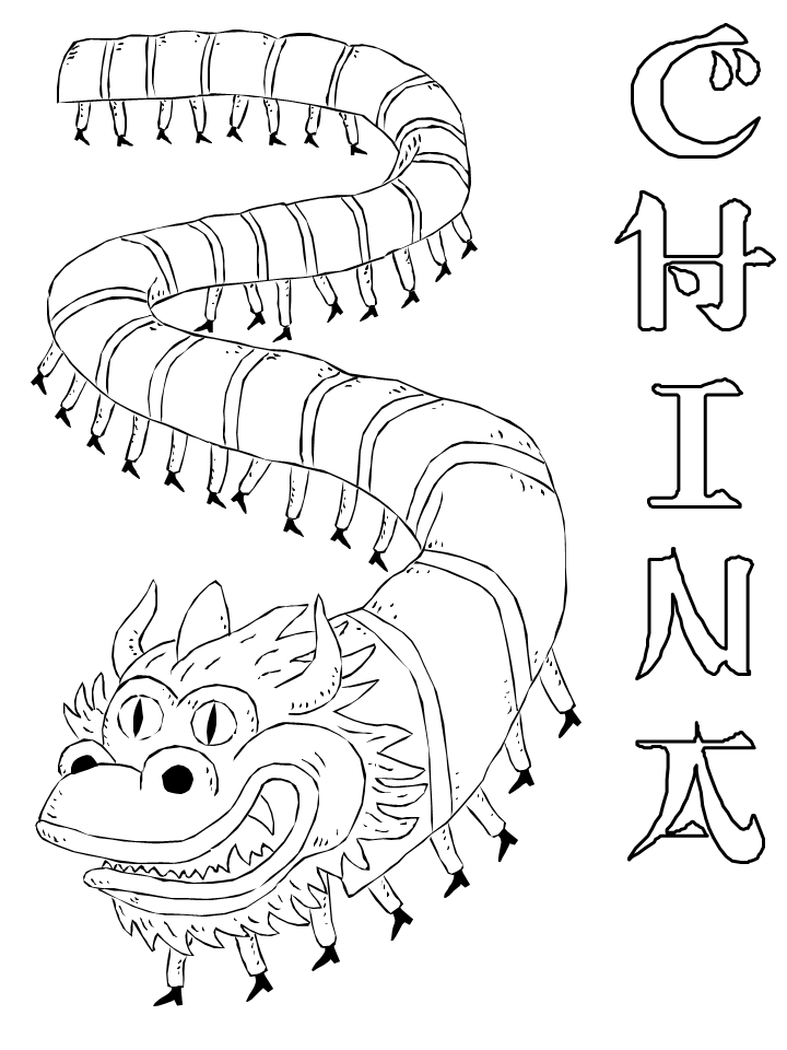 chinese dragon coloring page