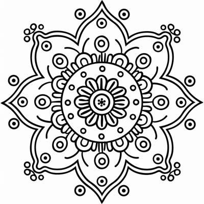 rangoli or mandala coloring page