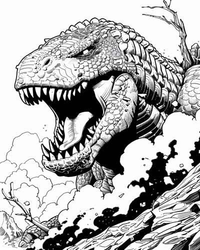 Kaiju godzilla coloring page
